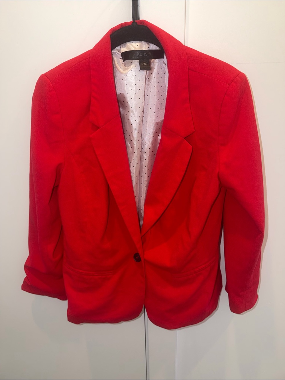 Kensie Red Single-Button Tailored Blazer